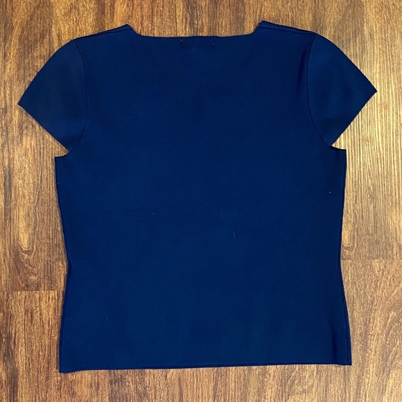 ♦️2/$20 ‘August Silk’ Knit Navy blue top - Picture 5 of 9